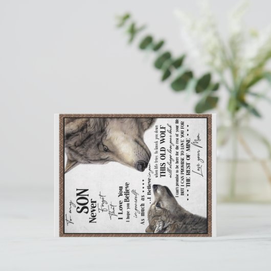 Cadeau Voor Mijn Zoon, Moeder En Zoon, Liebesbrief Briefkaart (Staand voorkant)