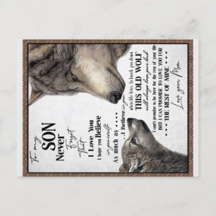 Cadeau voor mijn zoon, moeder en zoon, liefdesbrie briefkaart