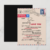 Cadeau voor mijn zoon, moeder en zoon, liefdesbrie kaart (Voorkant / Achterkant)