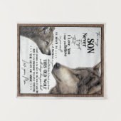 Cadeau voor mijn zoon, moeder en zoon, liefdesbrie wandkleed (Voorkant (horizontaal))