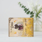 Cadeau voor mijn zus, Vlinderliefhebbers, Bloemrij Briefkaart (Staand voorkant)