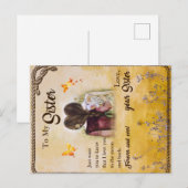 Cadeau voor mijn zus, Vlinderliefhebbers, Bloemrij Briefkaart (Voorkant / Achterkant)