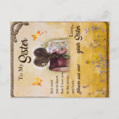 Cadeau voor mijn zus, Vlinderliefhebbers, Bloemrij Briefkaart (Voorkant)