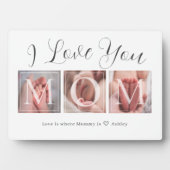 Cadeau voor Moeder 3 Foto Collage Blok Plaquette Fotoplaat (voorkant)