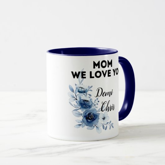 Cadeau voor Moeder Aangepaste Mok Met Naam van Kin (Voorkant rechts)