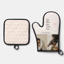 Cadeau voor moeder, baas, leraar of vrouw - ovenwant & pannenlap set