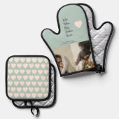 Cadeau voor moeder, baas, leraar of vrouw - ovenwant & pannenlap set (Voorkant / Achterkant)