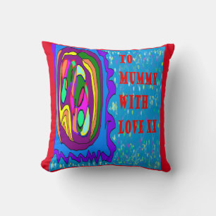 Cadeau voor moeder mauve roze blauw twee design el kussen