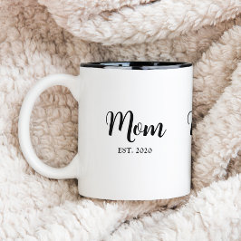 Cadeau voor moeder met tekst 'Moeder Opgericht' Tweekleurige Koffiemok