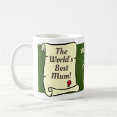 Cadeau voor moeder om te personaliseren. koffiemok (Links)