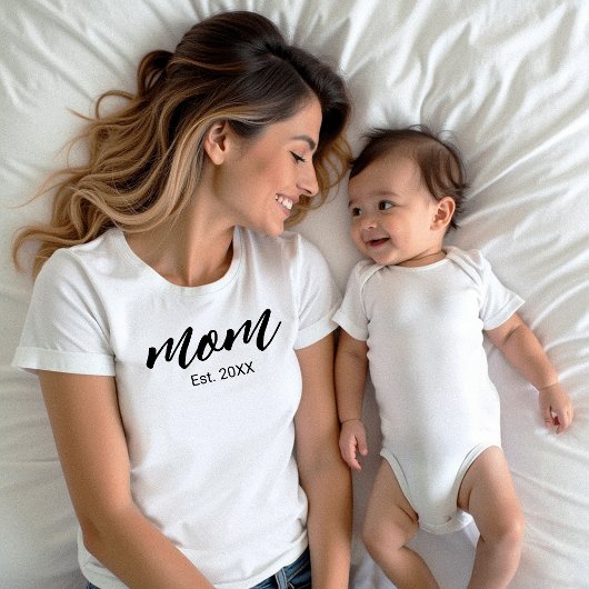 Cadeau voor Moeder Oprichtingsdatum Moeder Script T-shirt