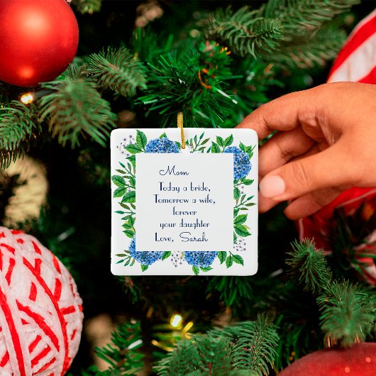 Cadeau voor moeder van de bruid van bruid keramisch ornament