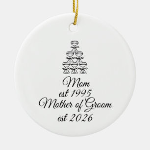 Cadeau voor moeder van de bruidegom, Persoonlijk c Keramisch Ornament