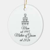 Cadeau voor moeder van de bruidegom, Persoonlijk c Keramisch Ornament (Links)