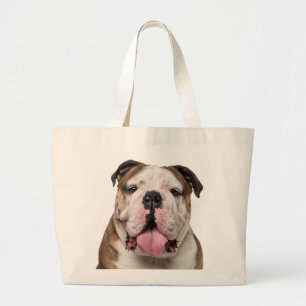 Cadeau voor moeder van een Engelse Bulldog puppy F Grote Tote Bag