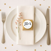 cadeau voor monogram elegant bruiloft ronde sticker