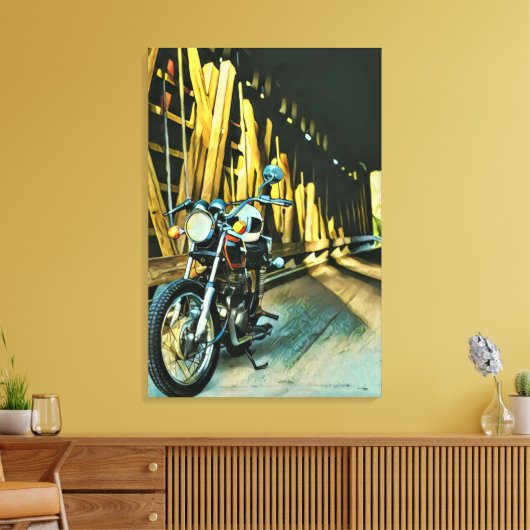 cadeau voor  motorfietsen canvas afdruk (Insitu (Woonkamer))
