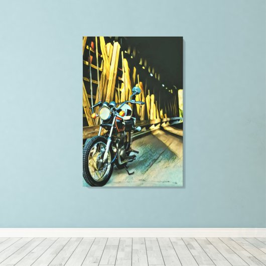 cadeau voor motorfietsen canvas afdruk (Insitu (Houten vloer))