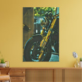 cadeau voor motorfietsen met retro motor canvas afdruk (Insitu (Woonkamer))