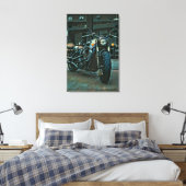 cadeau voor motorfietsen met retro motor canvas afdruk (Insitu (Slaapkamer))