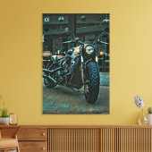 cadeau voor motorfietsen met retro motor canvas afdruk (Insitu (Woonkamer))