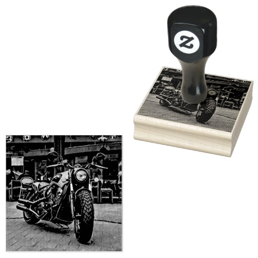 cadeau voor motorfietsen met retro motor rubberstempel (Gestempeld)
