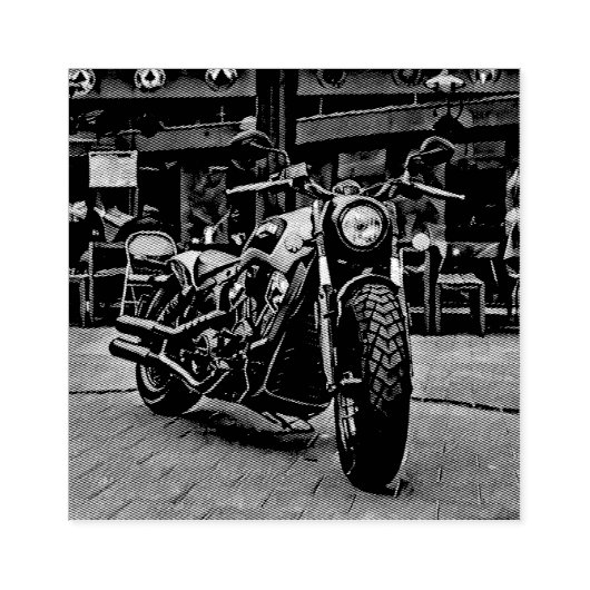 cadeau voor motorfietsen met retro motor rubberstempel (Afrduk)