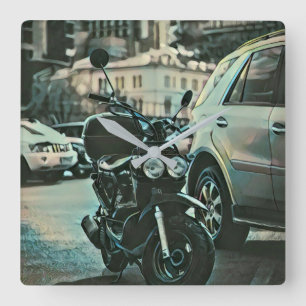 cadeau voor motorfietsen vierkante klok