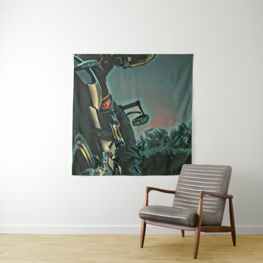 cadeau voor motorrace liefhebber wandkleed (In situ)
