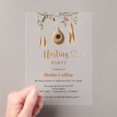 Cadeau voor nestelende vogels boho baby shower acryl uitnodigingen (Insitu (Draagbaar))