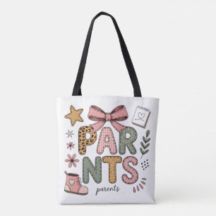 Cadeau voor nieuwe ouders in kinderkamerstijl tote bag