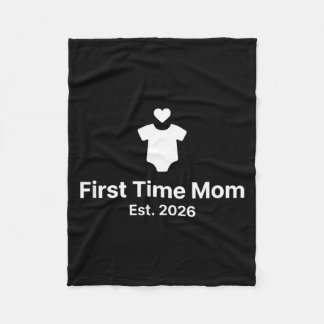 Cadeau voor nieuwe oudersreis Ft Time Mom Est 2026 Fleece Deken