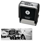 Cadeau voor oldtimer motorfiets zelfinktende stempel (In situ)