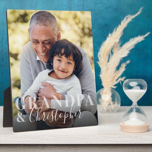 Cadeau voor opa & kleinkind Foto Keepsake Fotoplaat (Zijkant)