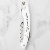 Cadeau voor opa met gepersonaliseerde handgeschrev kurkentrekker (Voorkant)
