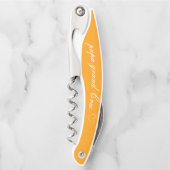 Cadeau voor Opa met Oranje Effen Persoonlijk Kurkentrekker (Voorkant)
