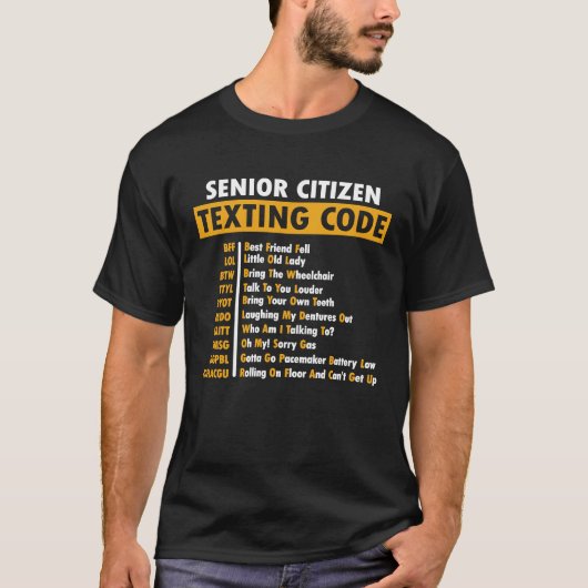 Cadeau voor opa senioren tekstcode t-shirt (Voorkant)