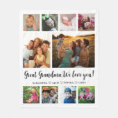 Cadeau voor overgrootmoeder met 10 foto's collage fleece deken (Voorkant)