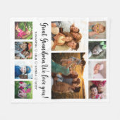 Cadeau voor overgrootmoeder met 10 foto's collage fleece deken (Voorkant (Horizontaal))