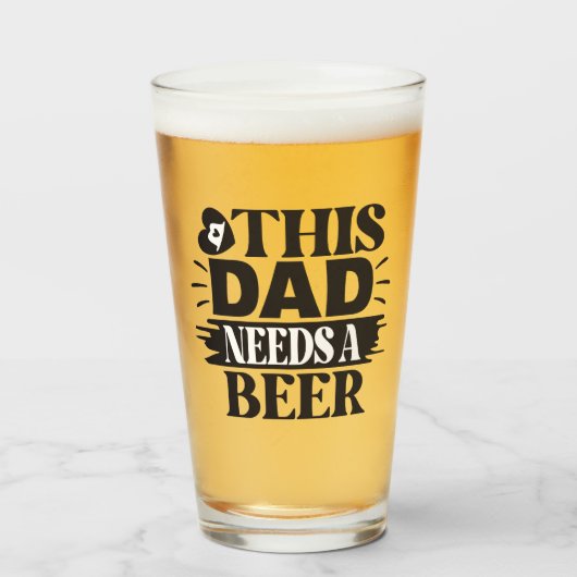 Cadeau voor papa Bierliefhebber Vaderdag Unique Gi Glas (Voorkant gevuld)