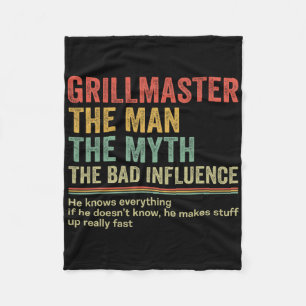 Cadeau voor papa Bijnaam van papa T-shirt Grillmas Fleece Deken