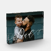Cadeau voor papa | Classy Script Calligraphy Keepo Fotoblokken (Links)