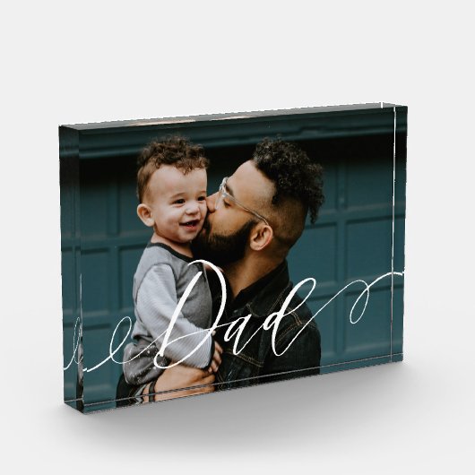 Cadeau voor papa | Classy Script Calligraphy Keepo Fotoblokken (Links)