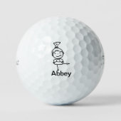 Cadeau voor papa Doodle stick mensen Golfballen (Voorkant)