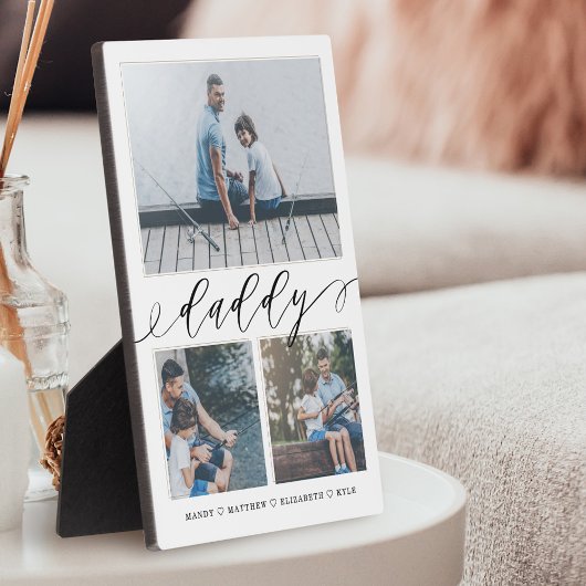 Cadeau voor papa | Familie Memories 3 Foto Collage Fotoplaat