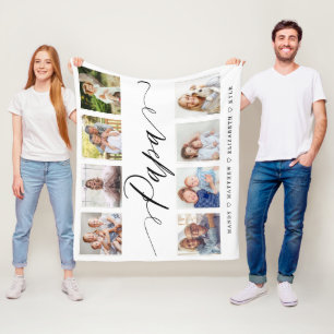 Cadeau voor Papa   Foto-collage voor kleinkinderen Fleece Deken