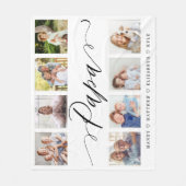 Cadeau voor Papa | Foto-collage voor kleinkinderen Fleece Deken (Voorkant)