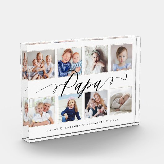 Cadeau voor Papa | Foto-collage voor kleinkinderen Fotoblokken (Links)