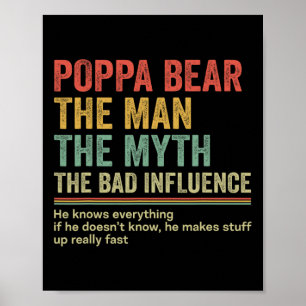 Cadeau voor papa Grappige Vaderdag Cadeau Poppa Be Poster