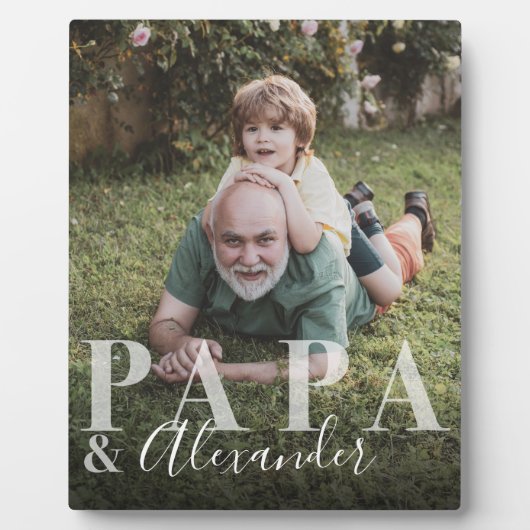 Cadeau voor Papa & kleinkind Foto Keepsake Fotoplaat (Voorkant)